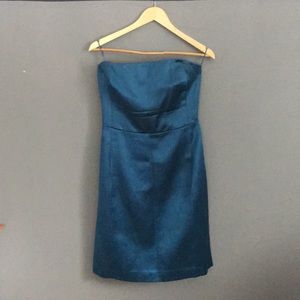 banana republic winter silk strapless dress